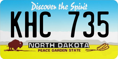 ND license plate KHC735