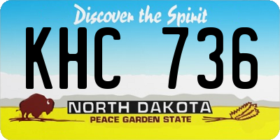 ND license plate KHC736