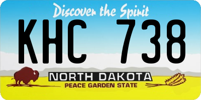 ND license plate KHC738