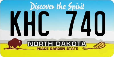 ND license plate KHC740