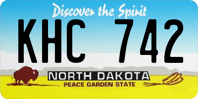 ND license plate KHC742