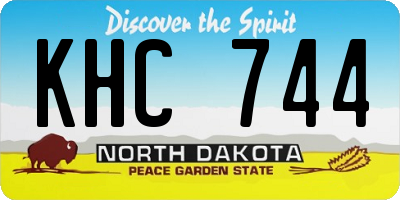 ND license plate KHC744