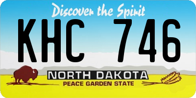 ND license plate KHC746