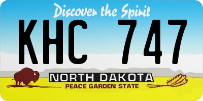 ND license plate KHC747