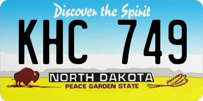 ND license plate KHC749