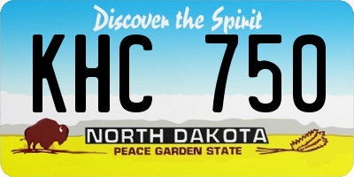 ND license plate KHC750