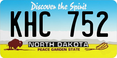 ND license plate KHC752