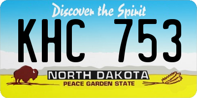 ND license plate KHC753