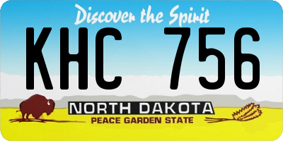 ND license plate KHC756