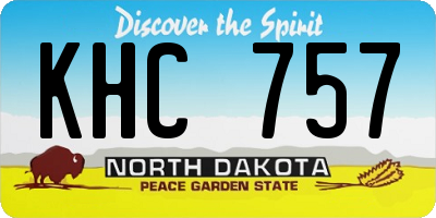 ND license plate KHC757