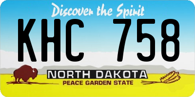 ND license plate KHC758