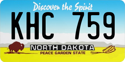 ND license plate KHC759