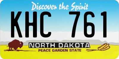 ND license plate KHC761