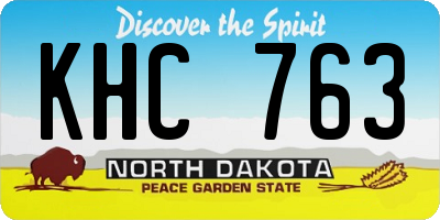 ND license plate KHC763