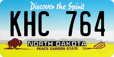 ND license plate KHC764
