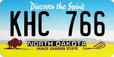 ND license plate KHC766