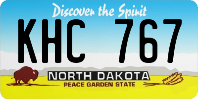 ND license plate KHC767