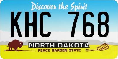 ND license plate KHC768