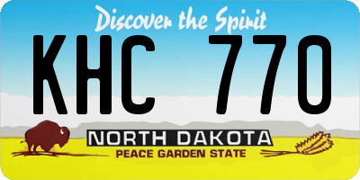ND license plate KHC770