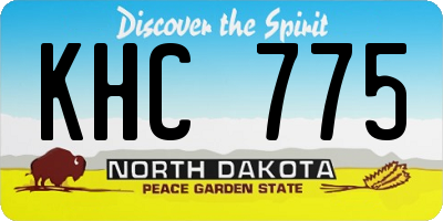 ND license plate KHC775