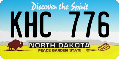 ND license plate KHC776