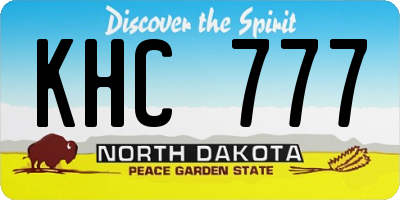 ND license plate KHC777