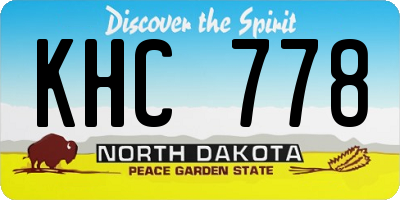 ND license plate KHC778