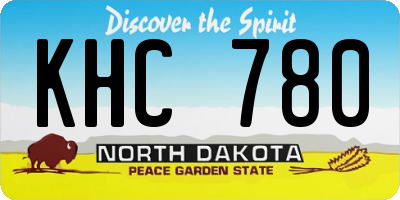 ND license plate KHC780