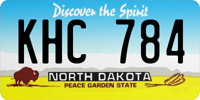ND license plate KHC784