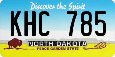 ND license plate KHC785