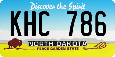 ND license plate KHC786