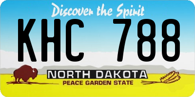 ND license plate KHC788