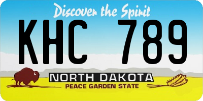 ND license plate KHC789