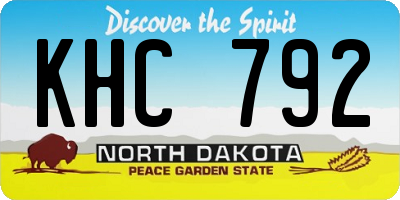 ND license plate KHC792