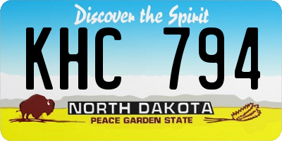 ND license plate KHC794