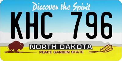 ND license plate KHC796