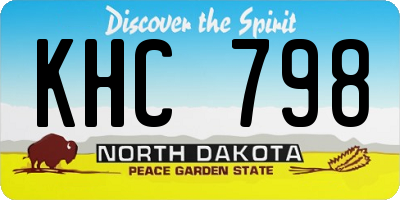 ND license plate KHC798