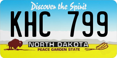 ND license plate KHC799