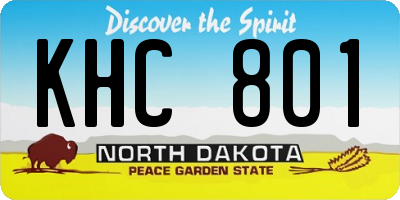 ND license plate KHC801