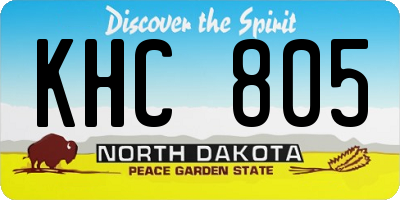 ND license plate KHC805
