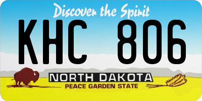 ND license plate KHC806