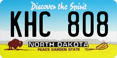 ND license plate KHC808