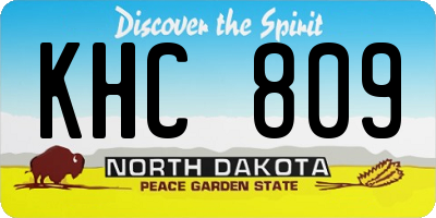 ND license plate KHC809