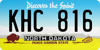 ND license plate KHC816