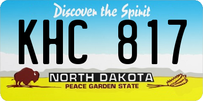 ND license plate KHC817