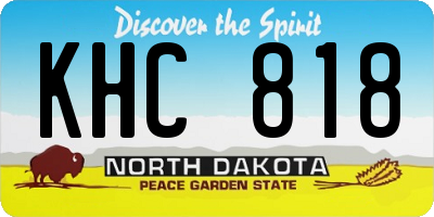 ND license plate KHC818