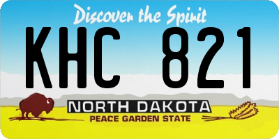 ND license plate KHC821