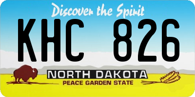 ND license plate KHC826