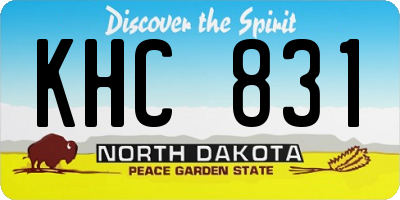 ND license plate KHC831