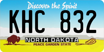 ND license plate KHC832